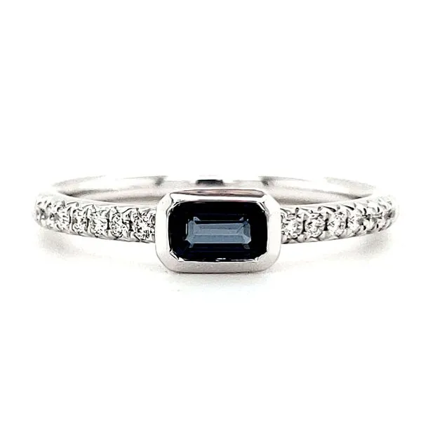 14K White Gold East-West London Blue Topaz Band Quality Gem LLC Bethel, CT
