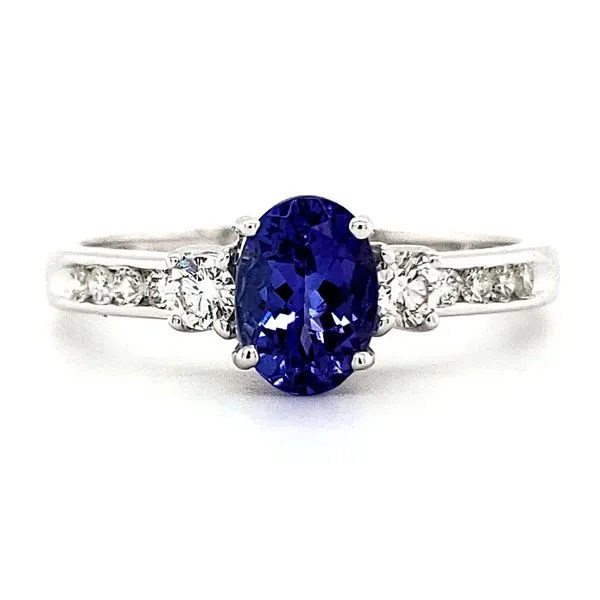 14K White Gold Oval Tanzanite & Diamond Ring Quality Gem LLC Bethel, CT