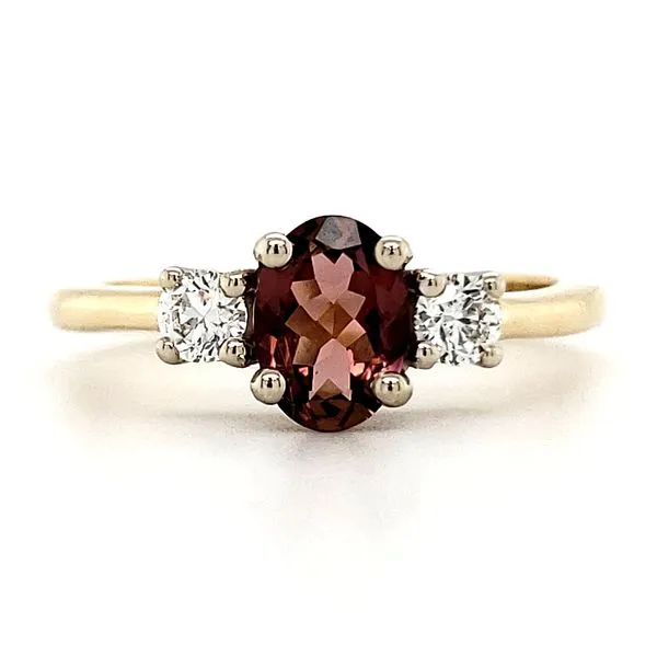 14K Yellow & White Gold Dusty Rose Tourmaline and Diamond Ring Quality Gem LLC Bethel, CT