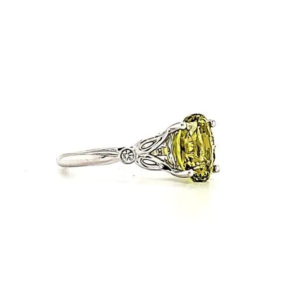 14K White Gold Chrysoberyl & Diamond Ring Image 2 Quality Gem LLC Bethel, CT