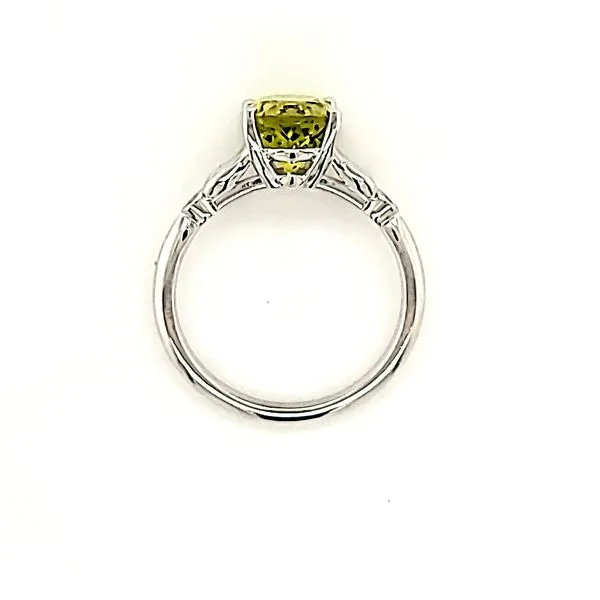 14K White Gold Chrysoberyl & Diamond Ring Image 3 Quality Gem LLC Bethel, CT