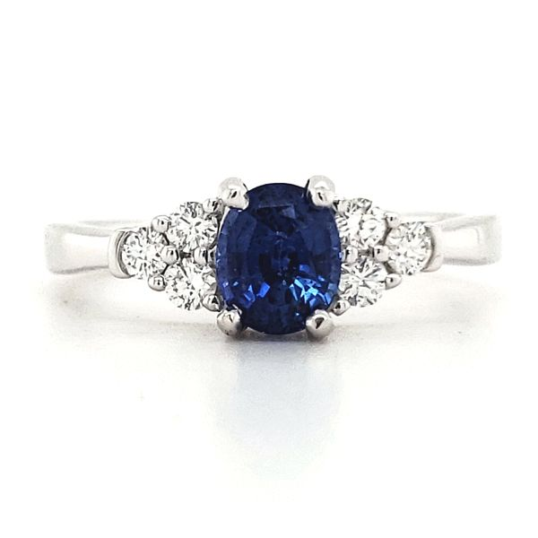14K White Gold Ceylon Sapphire and Diamond Ring Quality Gem LLC Bethel, CT