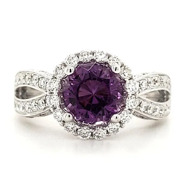 14K White Gold Amethyst and Diamond Ring Size 6 Quality Gem LLC Bethel, CT