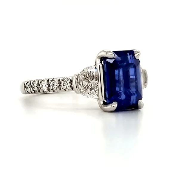 Platinum Sapphire and Diamond Ring Size 6.5 Image 2 Quality Gem LLC Bethel, CT