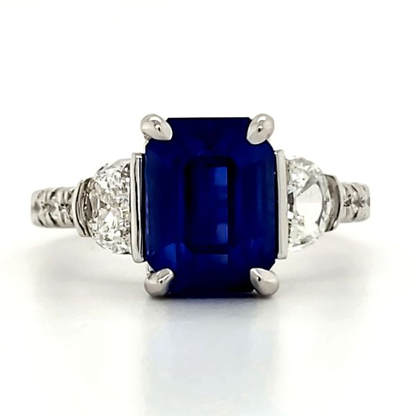 Platinum Sapphire and Diamond Ring Size 6.5 Quality Gem LLC Bethel, CT