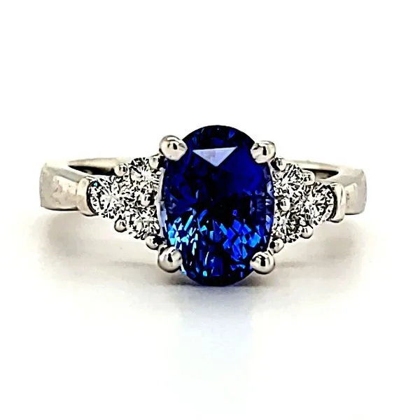Platinum Sapphire and Diamond Ring Quality Gem LLC Bethel, CT