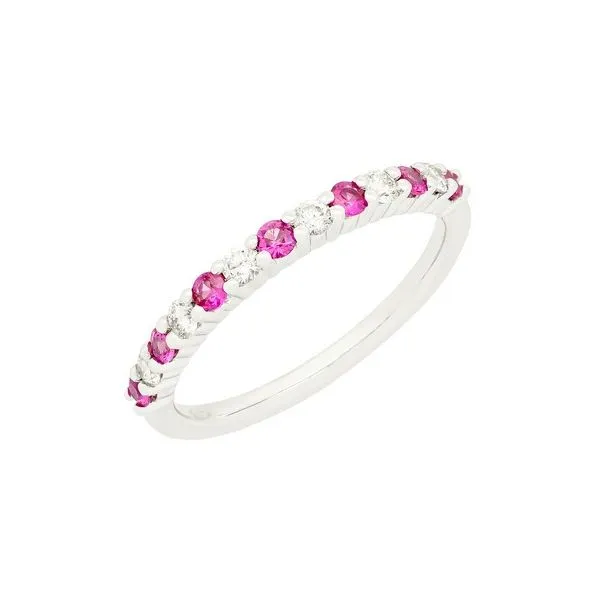 14K White Gold Pink Sapphire and Diamond ring Size 6.75 Image 2 Quality Gem LLC Bethel, CT