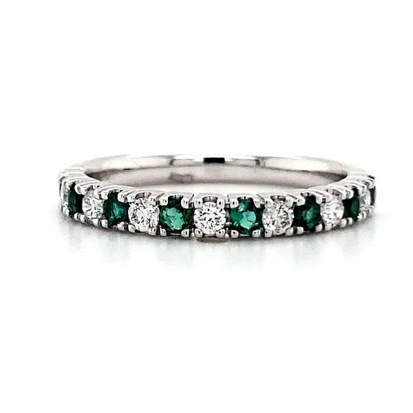 14K White Gold Emerald and Diamond Illusion Set Ring Size 6.75 Quality Gem LLC Bethel, CT