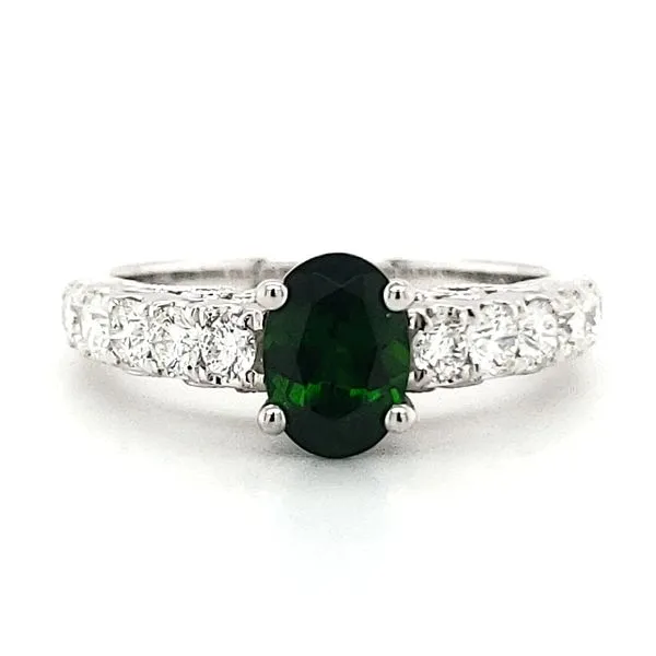 14K White Gold Chrome Diopside and Diamond Ring Size 6 Quality Gem LLC Bethel, CT