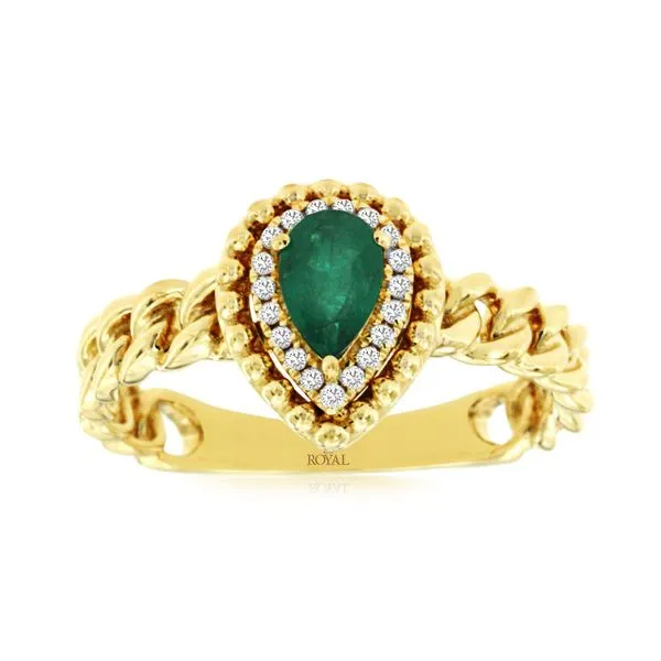 14K Yellow Gold Emerald and Diamond Ring Size 7 Quality Gem LLC Bethel, CT