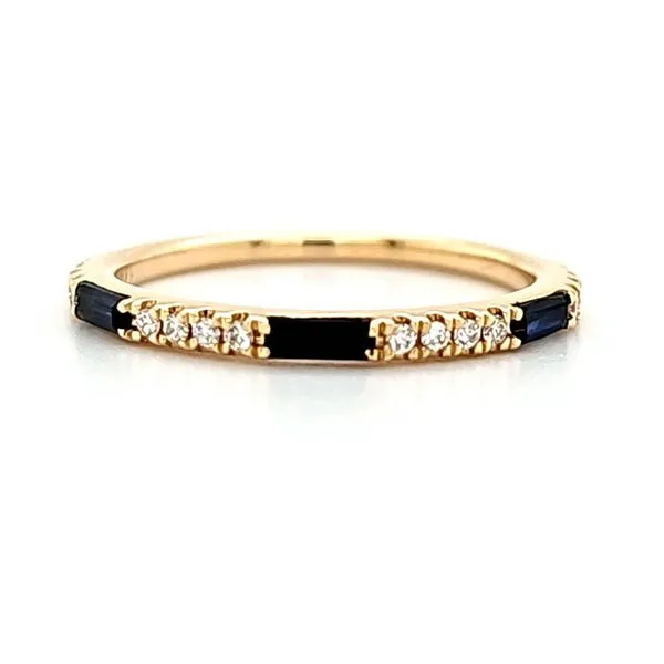 14K Yellow Gold Sapphire and Diamond Dot and Dash Ring Size 6 Quality Gem LLC Bethel, CT