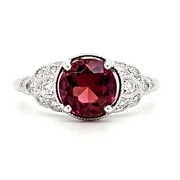 14K White Gold Pink Tourmaline and Diamond Ring Size 6.5 Quality Gem LLC Bethel, CT