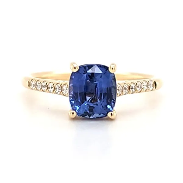 14K Yellow Gold Sapphire and Diamond Ring Size 6.5 Quality Gem LLC Bethel, CT