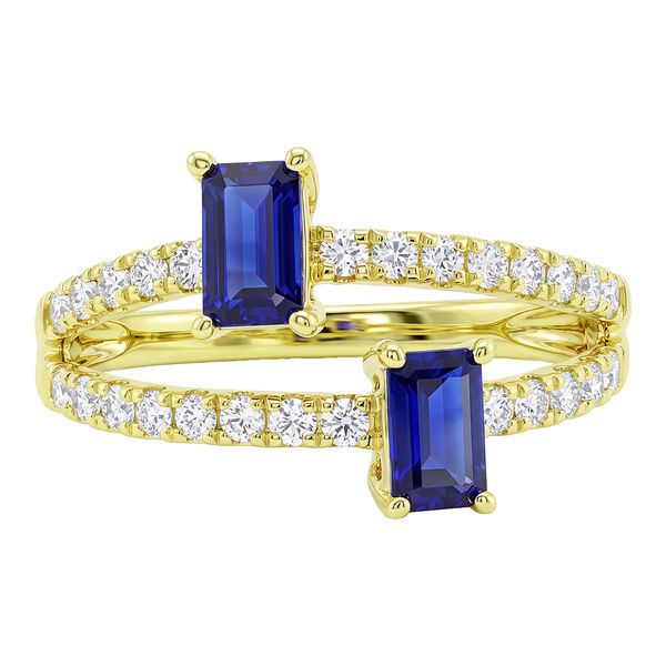 14K Yellow Gold Sapphire and Diamond Ring Size 6.75 Quality Gem LLC Bethel, CT