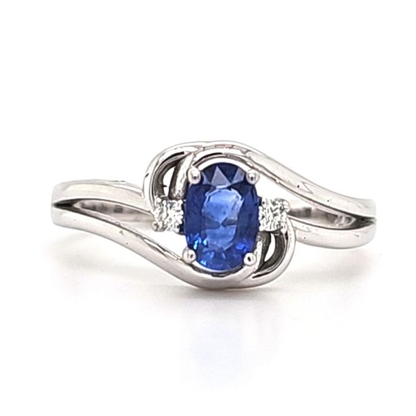14K White Gold Sapphire Swirl Ring Quality Gem LLC Bethel, CT