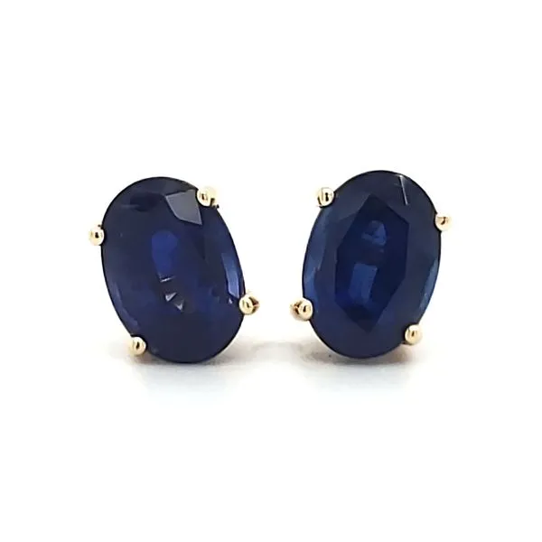 14K Yellow Gold Sapphire Stud Earrings Image 3 Quality Gem LLC Bethel, CT