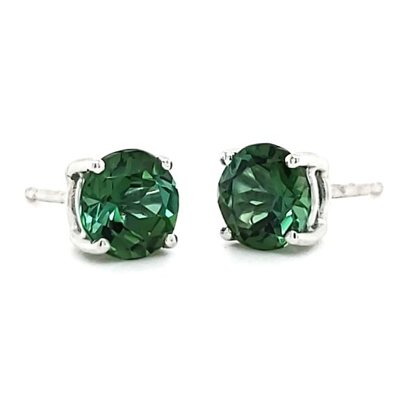 14K White Gold Green Tourmaline Stud Earrings Quality Gem LLC Bethel, CT