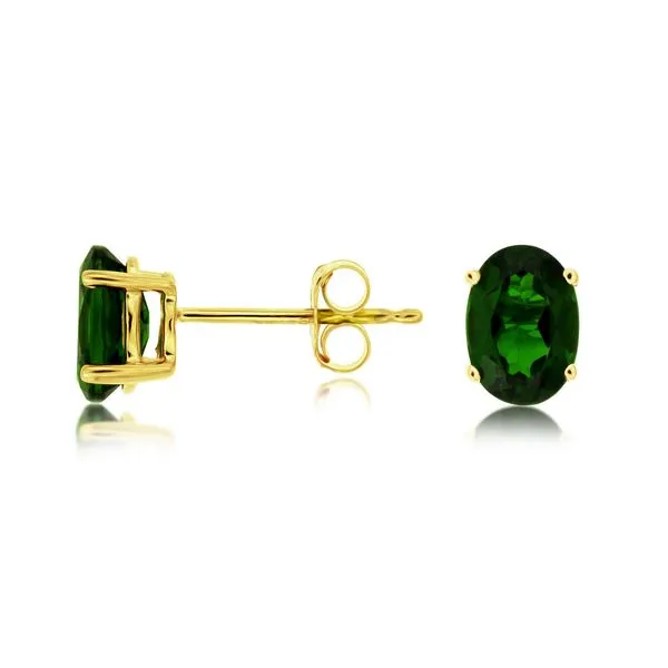 14K Yellow Gold Chrome Diopside Stud Earrings Quality Gem LLC Bethel, CT