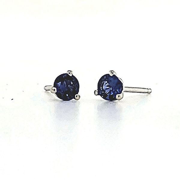 14K White Gold Sapphire Stud Earrings Quality Gem LLC Bethel, CT