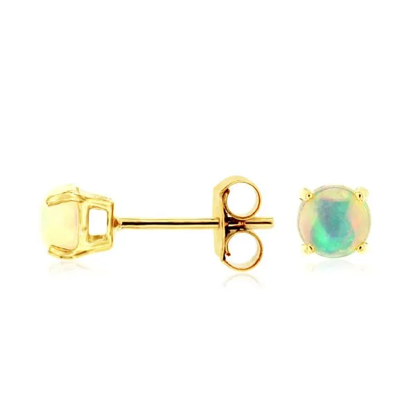 14K Yellow Gold Opal Stud Earrings Quality Gem LLC Bethel, CT