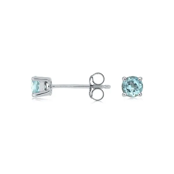 14K White Gold Aquamarine Stud Earrings Quality Gem LLC Bethel, CT