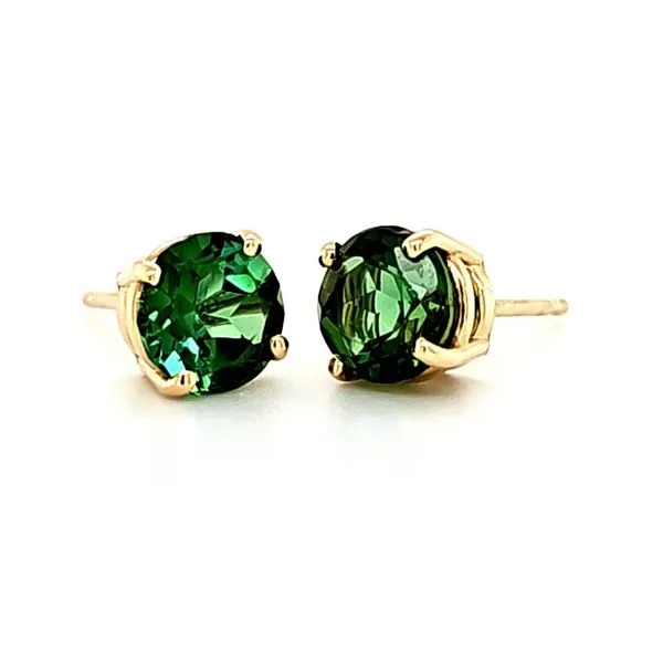 14K Yellow Gold Green Tourmaline Stud Earrings Quality Gem LLC Bethel, CT