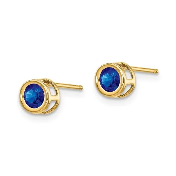 14K Yellow Gold Sapphire Bezel Stud Earrings Quality Gem LLC Bethel, CT