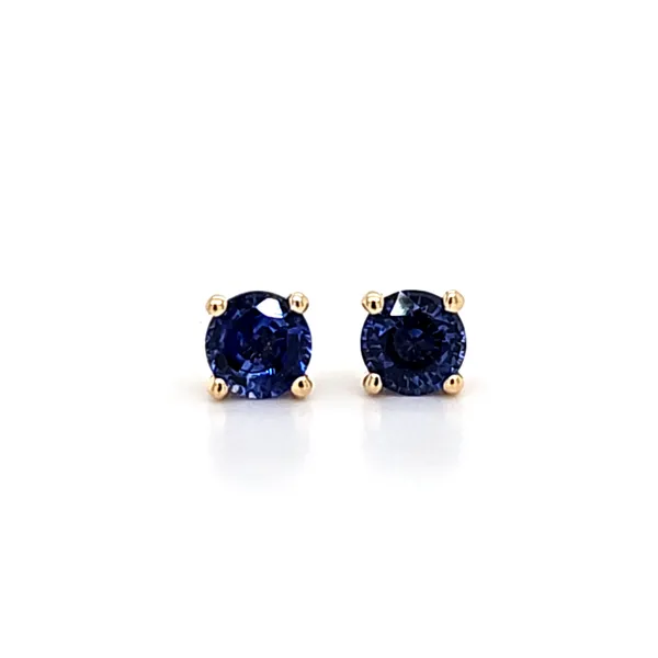 14K Yellow Gold Ceylon Sapphire Stud Earrings Quality Gem LLC Bethel, CT