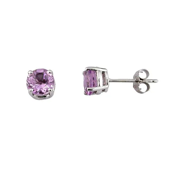 14K White Gold Amethyst Stud Earrings Quality Gem LLC Bethel, CT
