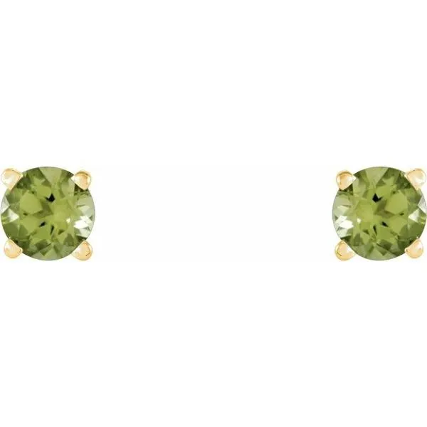 14K Yellow Gold Peridot Stud Earrings Image 2 Quality Gem LLC Bethel, CT