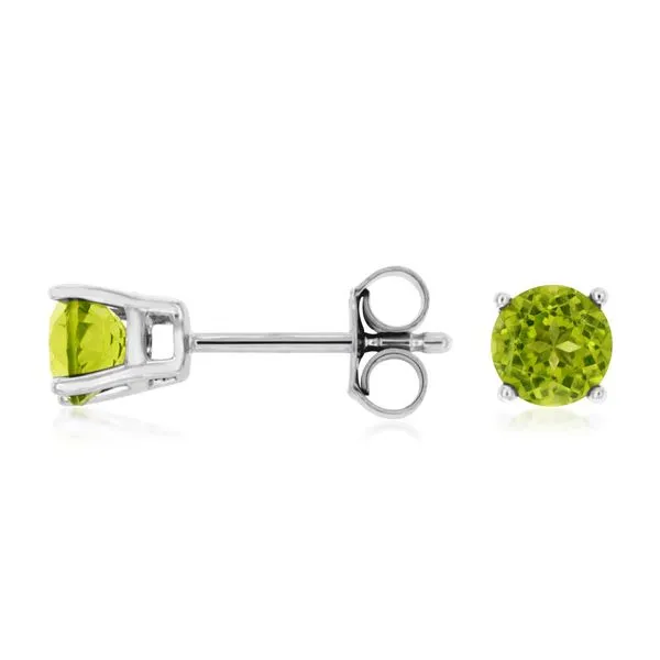 14K White Gold Peridot Stud Earrings Quality Gem LLC Bethel, CT