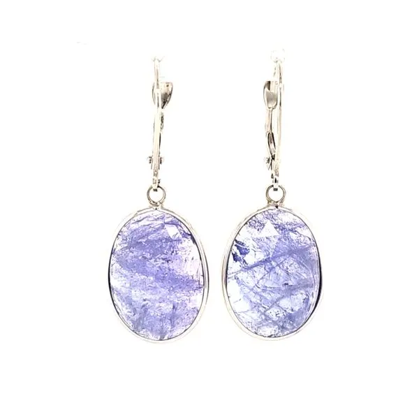 14K White Gold Rose Cut Tanzanite Earrings Quality Gem LLC Bethel, CT