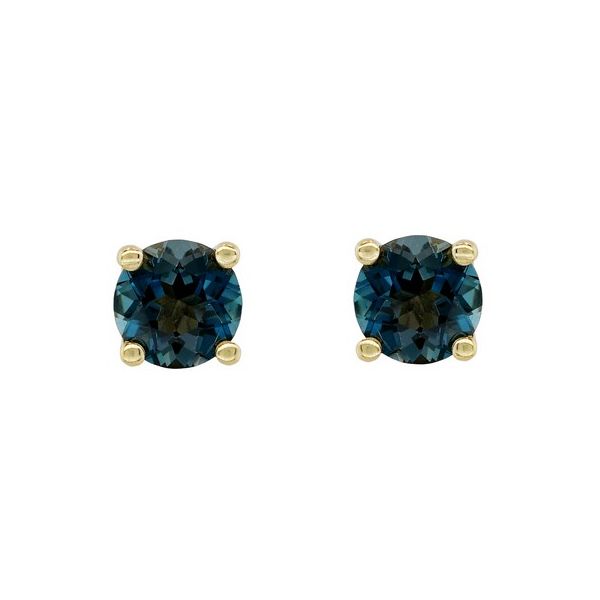 14K Yellow Gold London Blue Topaz Stud Earrings Quality Gem LLC Bethel, CT