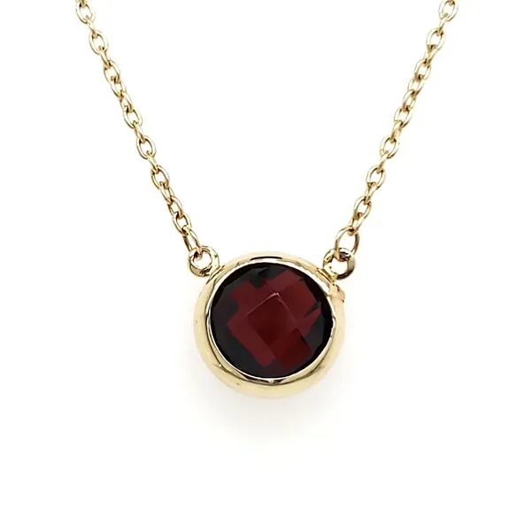14K Yellow Gold Bezel Garnet Necklace Quality Gem LLC Bethel, CT