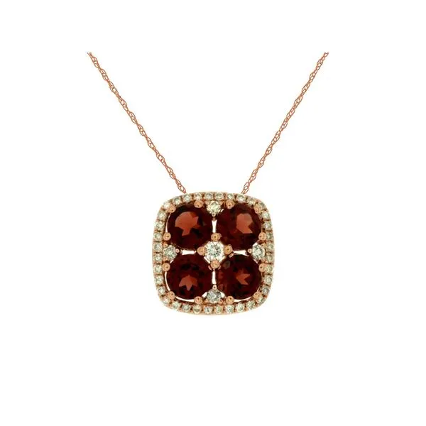 14K Rose Gold Garnet & Diamond Slide Pendant Image 2 Quality Gem LLC Bethel, CT