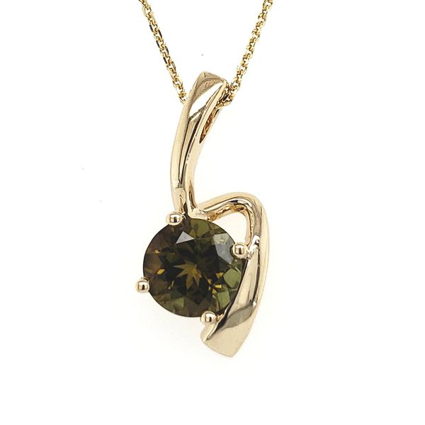 14K Yellow Gold Green Tourmaline Free-Form Pendant Quality Gem LLC Bethel, CT