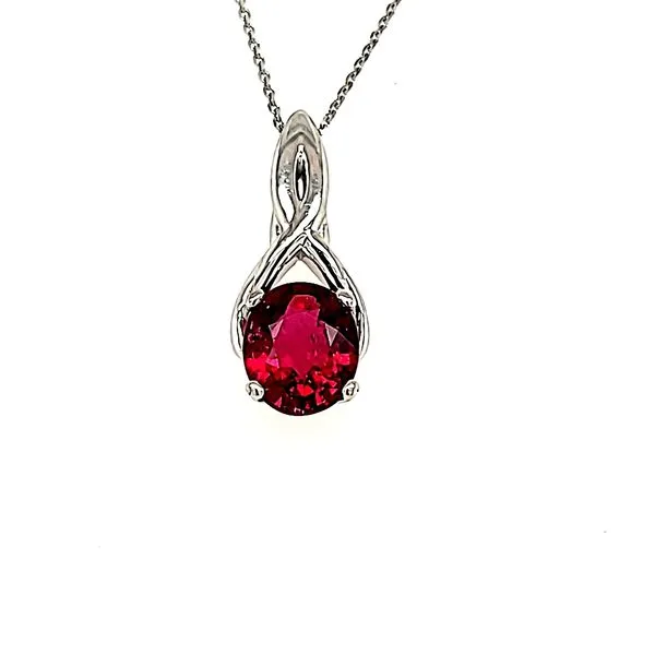 14K White Gold RubelliteTourmaline Pendant Quality Gem LLC Bethel, CT