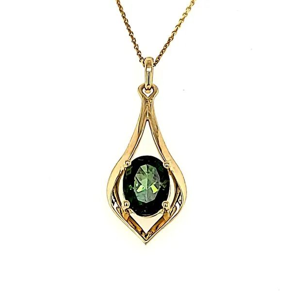 14K Yellow Gold Green Tourmaline Pendant Quality Gem LLC Bethel, CT