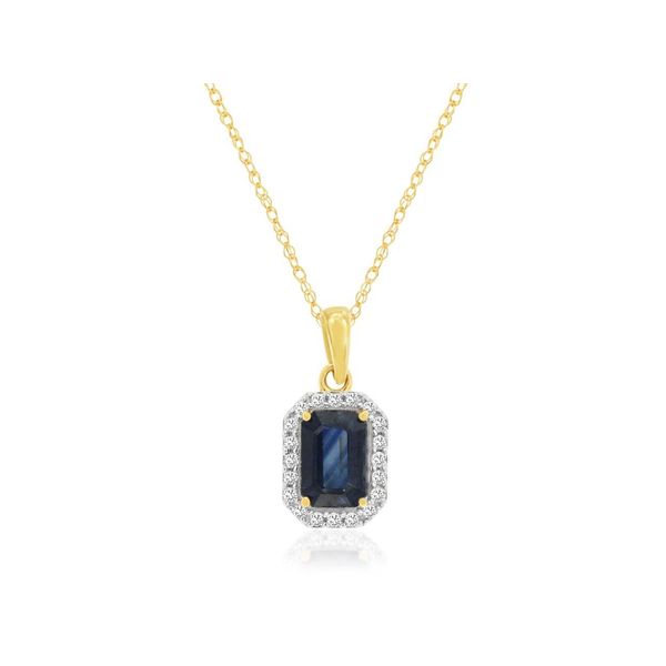 14K Yellow Gold Sapphire and Diamond Pendant Quality Gem LLC Bethel, CT