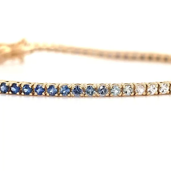 14K Yellow Gold Ombre Sapphire Bracelet Length 7 Inches Image 2 Quality Gem LLC Bethel, CT