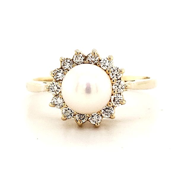 14K Yellow Gold Pearl and Diamond Ring Quality Gem LLC Bethel, CT