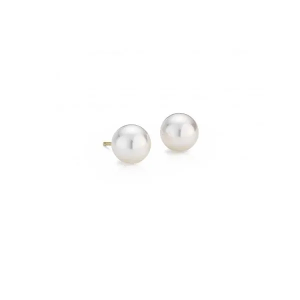 14K Yellow Gold 4-4.5mm Pearl Stud Earrings Quality Gem LLC Bethel, CT