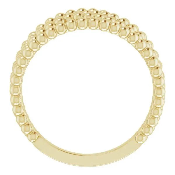 14K Yellow Gold Beaded Criss Cross Ring size 6.75 Image 2 Quality Gem LLC Bethel, CT