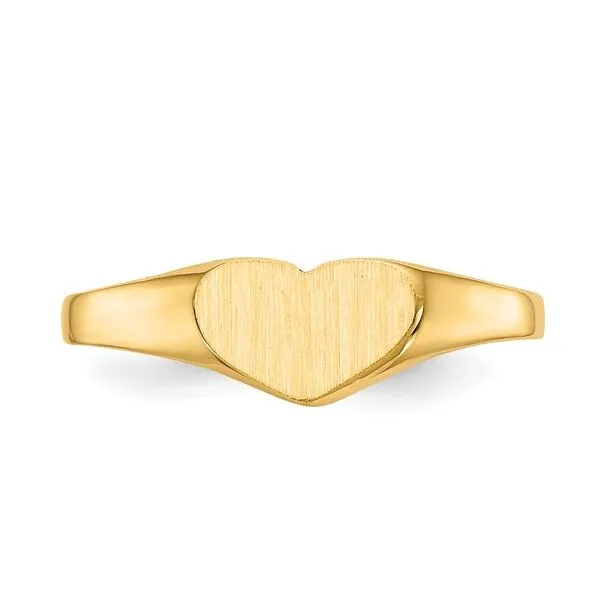 14K Yellow Gold Heart Signet Ring Size 6 Quality Gem LLC Bethel, CT