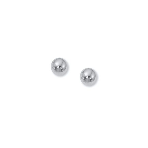 14K White Gold 6mm Ball Stud Earrings Quality Gem LLC Bethel, CT