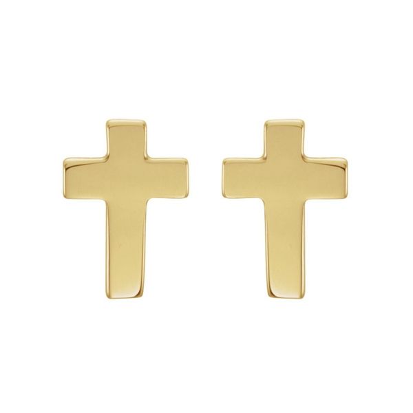 14K Yellow Gold Cross Stud Earrings Quality Gem LLC Bethel, CT