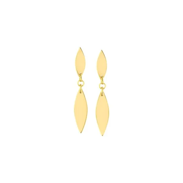 14K Yellow Gold Marquise Dangle Earrings Quality Gem LLC Bethel, CT