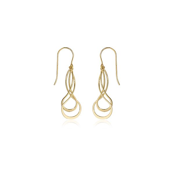 14K Yellow Gold Double Twist Pear Shape Dangle Earrings Quality Gem LLC Bethel, CT