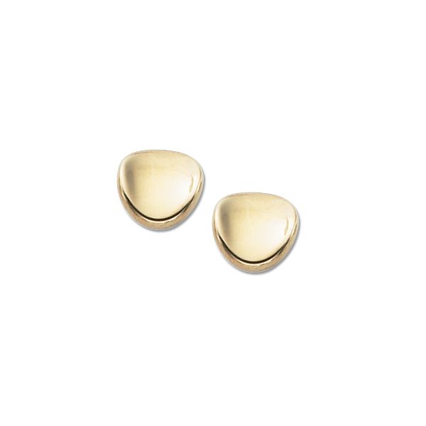 14K Yellow Gold Dapped Disk Stud Earrings Quality Gem LLC Bethel, CT