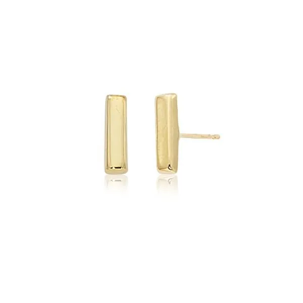 14K Yellow Gold Bar Stud Earrings Quality Gem LLC Bethel, CT